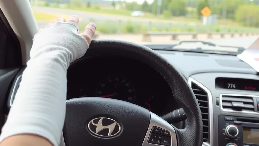 Får man köra bil med gipsad arm